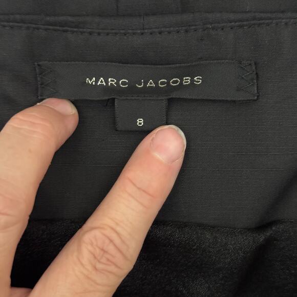 Marc Jacobs Black Button-Front Sleeveless Mini Dress Size 8 Cotton Silk Blend - Picture 6 of 12